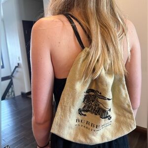 Burberry Beige Drawstring Backpack